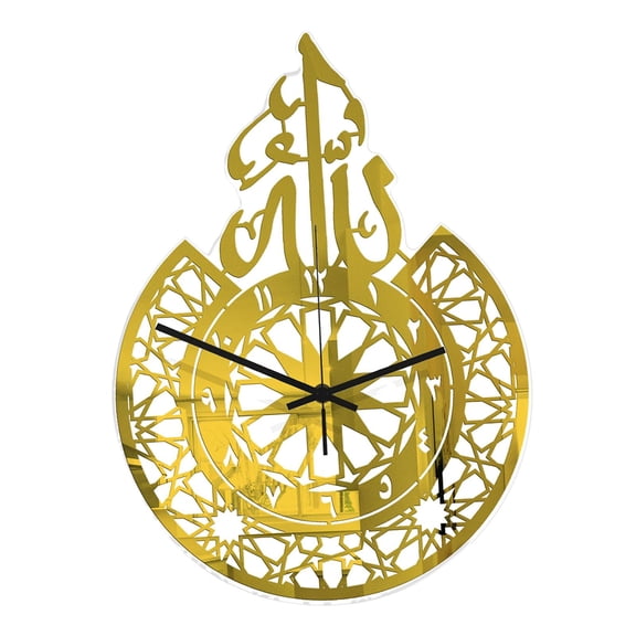 Acrylic  Wall Clock Creative Silent Pendulum Clocks for Living Room Bedroom Eid gold