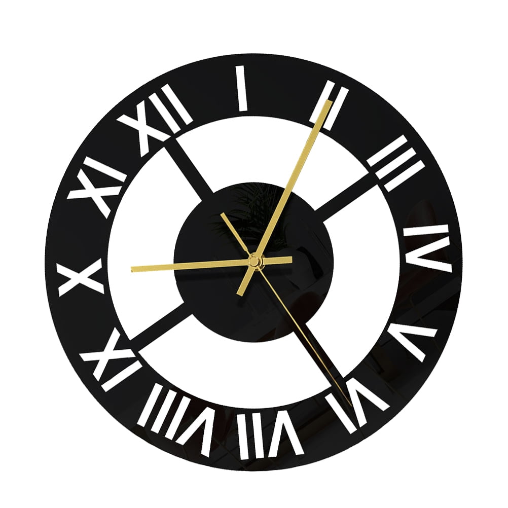 Acrylic Wall Clock Creative Trendy Home Decor Household Round Mounted