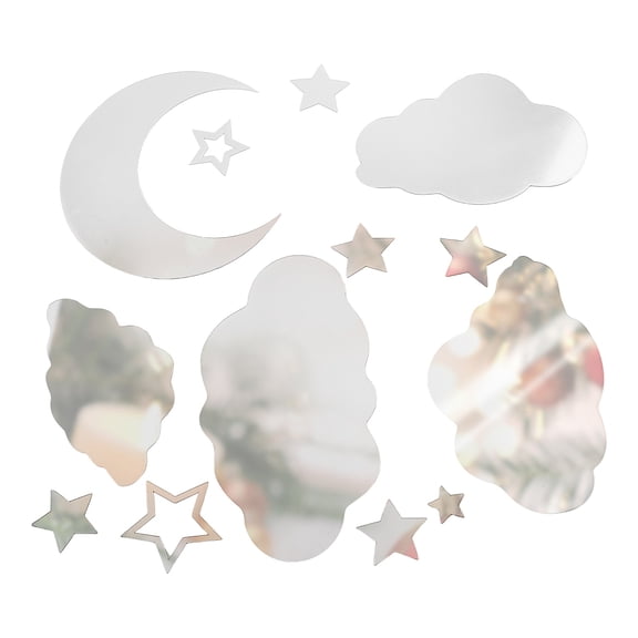 Acrylic Wall Stickers for Home Living Room Bedroom Decoration Cloud Star Moon Cloud 400x420mm