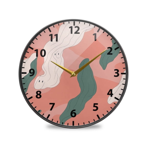 Abstract Shapes Wall Clock Modern Decor Acrylic Clock Golden Hands 9.5in