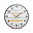 thumbnail image 1 of Abstract Stripes and Dots Wall Clock Modern Decor Acrylic Clock Golden Hands 9.5in, 1 of 12