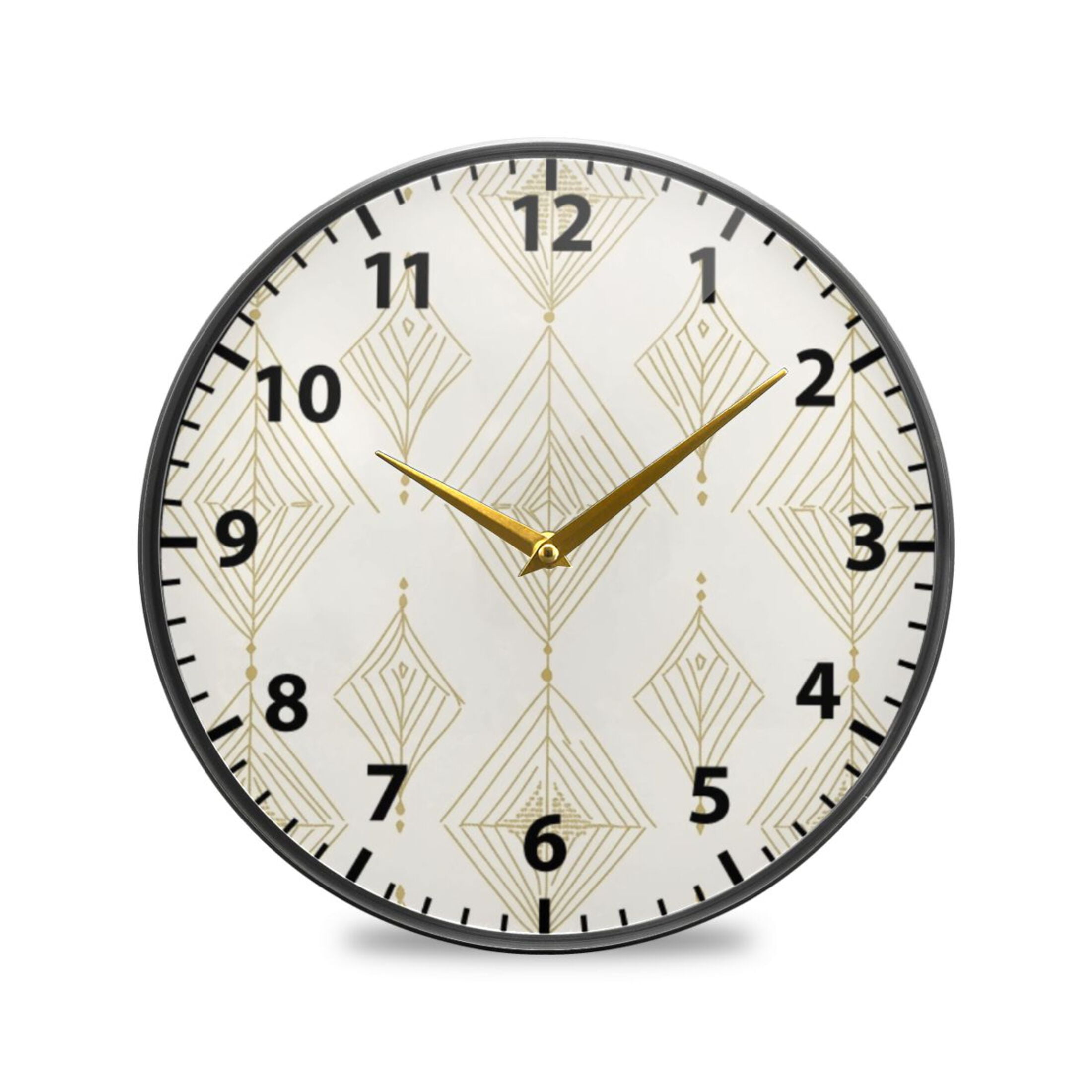 Acrylic Wall and Table Clock Art Deco 11.9in Modern Decor with Golden ...