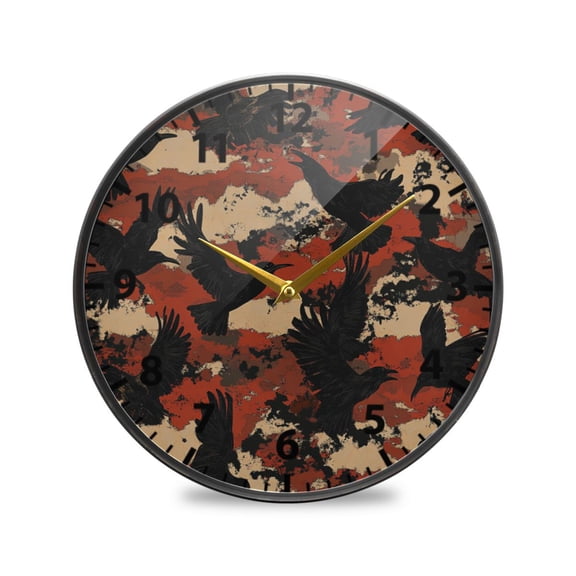 Bird's Shadow Wall Clock Modern Decor Acrylic Clock Golden Hands 9.5in