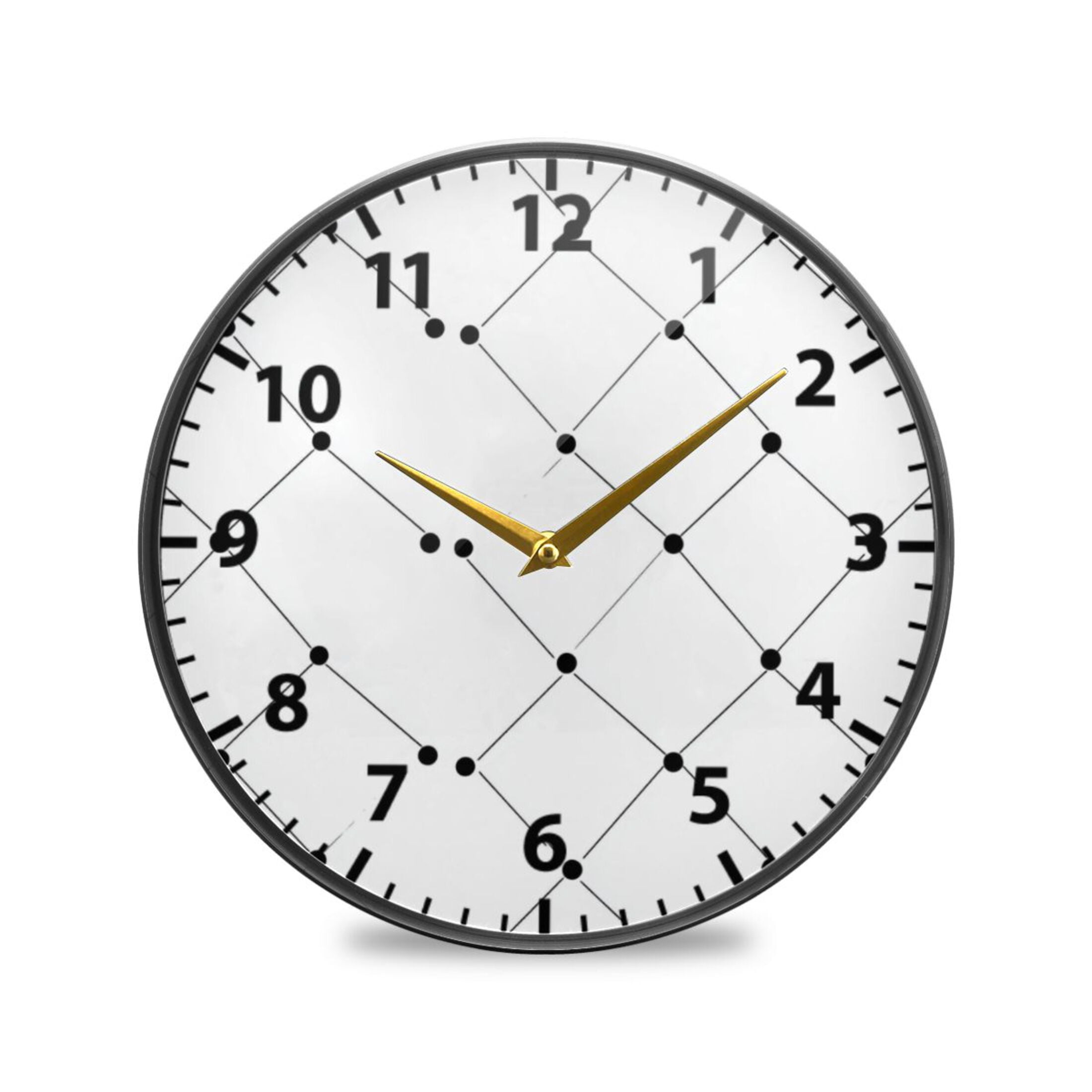 Acrylic Wall and Table Clock Black Dots Pattern 11.9in Modern Decor ...