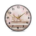 thumbnail image 1 of Bunny Piano Play Wall Clock Modern Decor Acrylic Clock Golden Hands 9.5in, 1 of 12