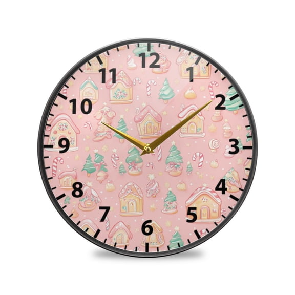 Acrylic Wall and Table Clock Candy House Pattern 9.5in Modern Decor with Golden Hands