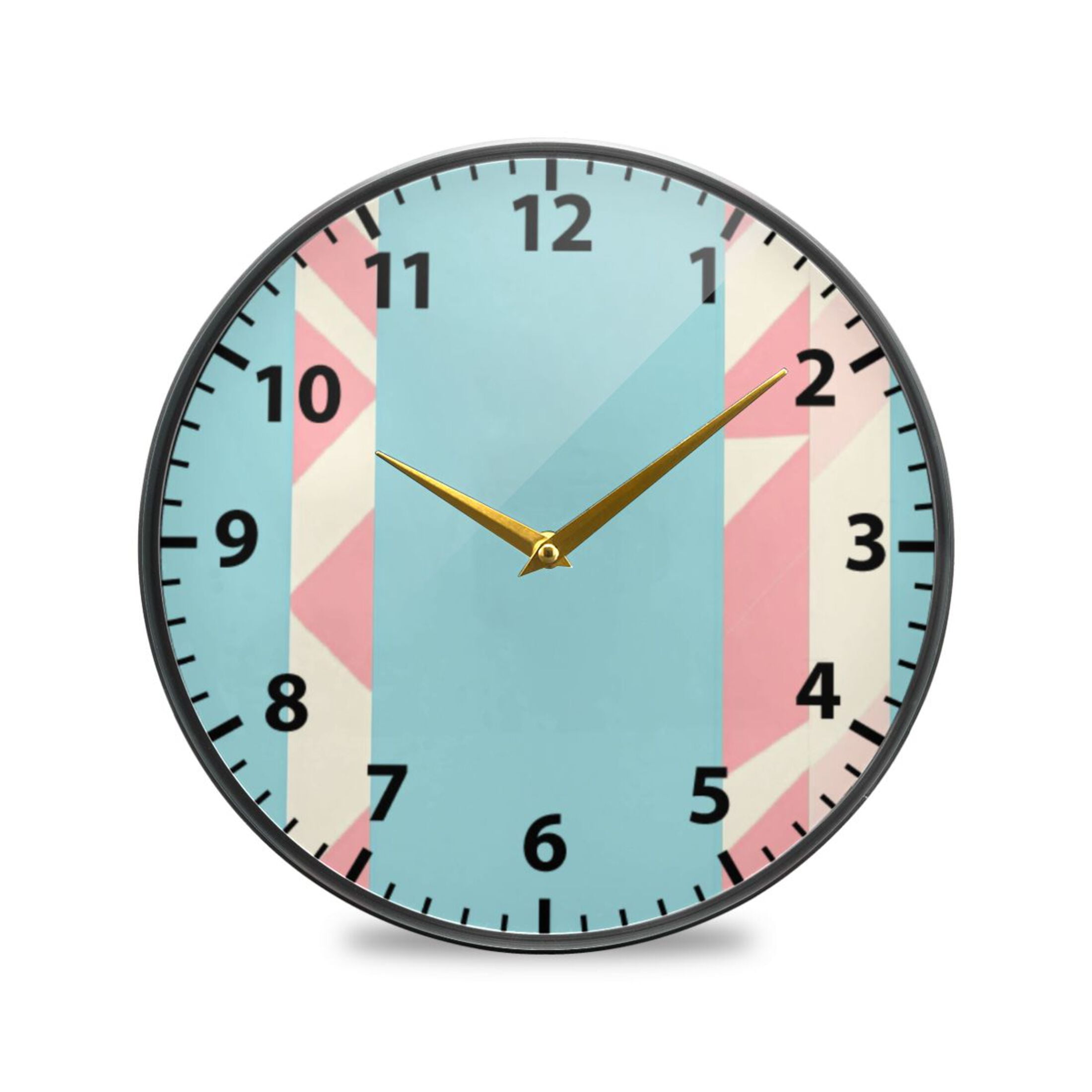 Acrylic Wall and Table Clock Candy Stripe Pattern 11.9in Modern Decor ...