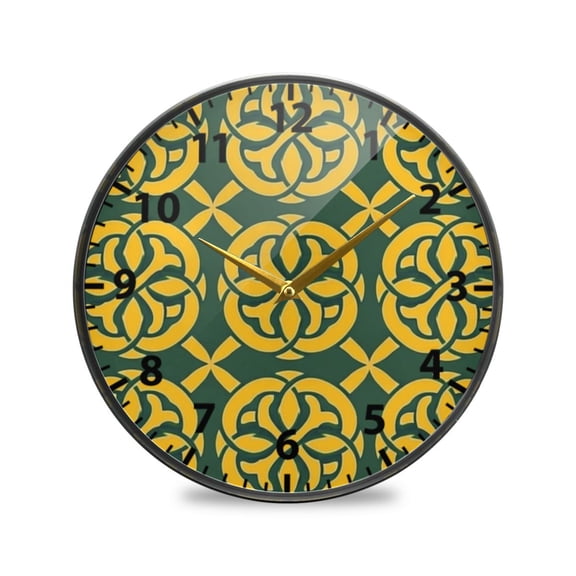 Acrylic Wall and Table Clock Celtic Knots 9.5in Modern Decor with Golden Hands