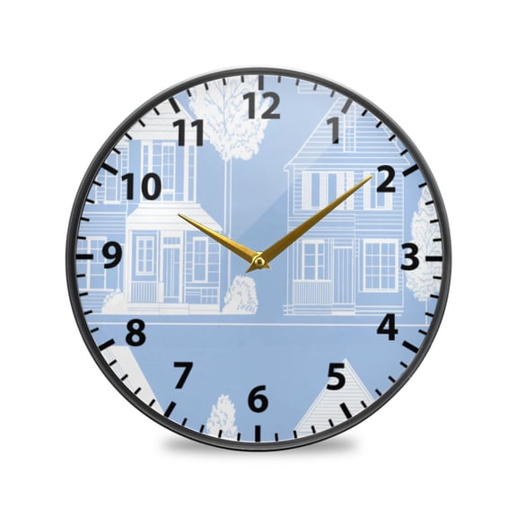 Acrylic Wall and Table Clock Charming House Outline 9.5in Modern Decor with Golden Hands