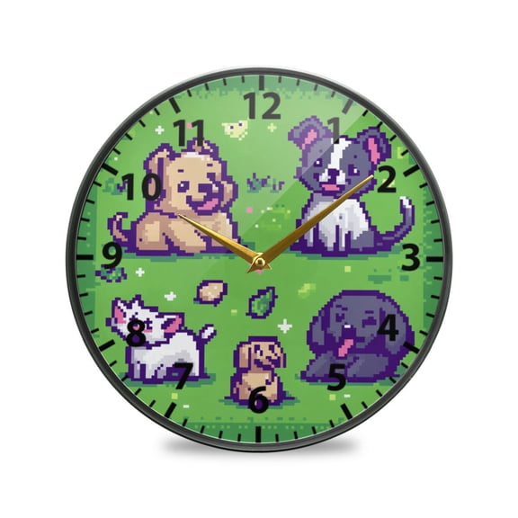 Acrylic Wall and Table Clock Classic Animal Icons 9.5in Modern Decor with Golden Hands