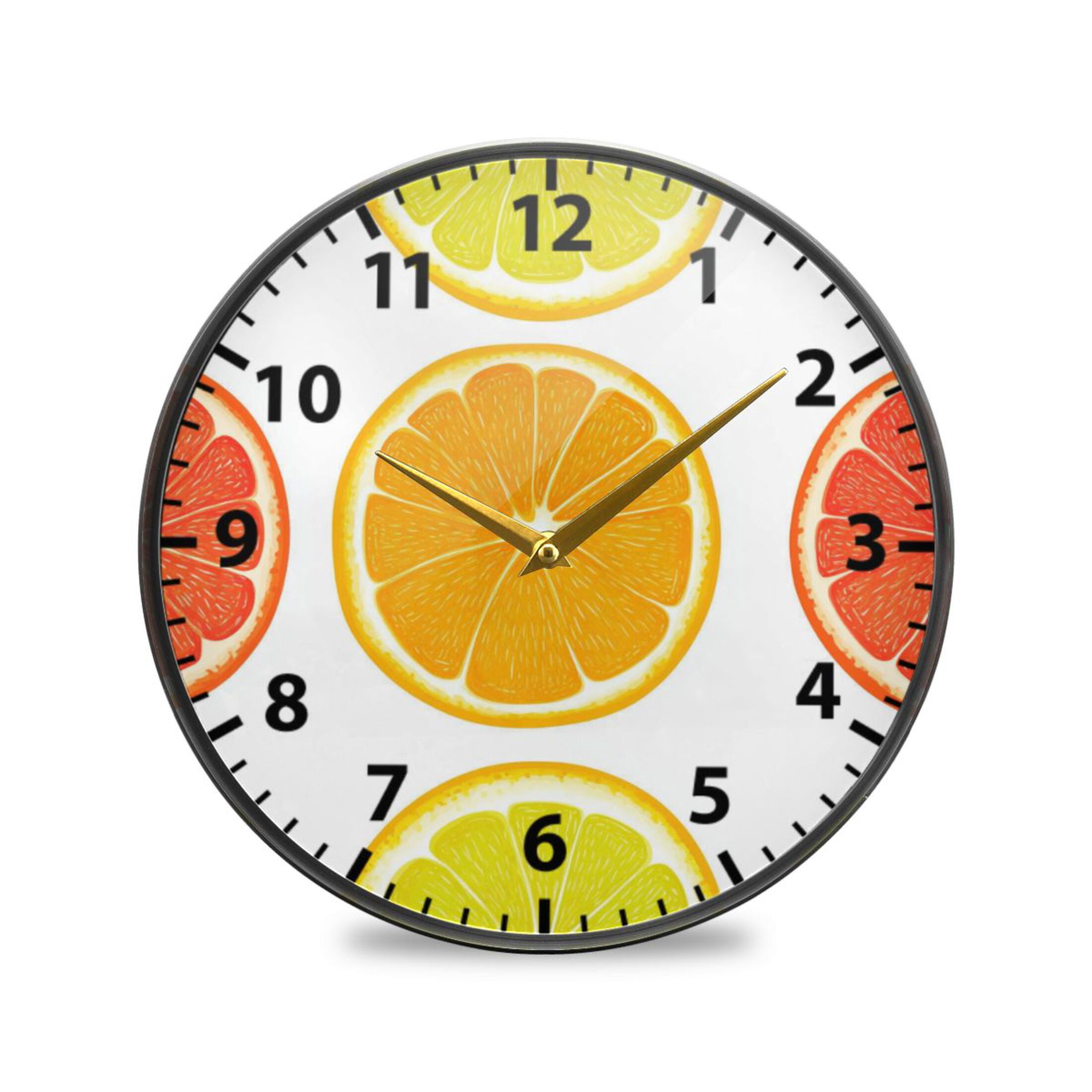 Acrylic Wall and Table Clock Colorful Citrus Fruit Slices 9.5in Modern ...