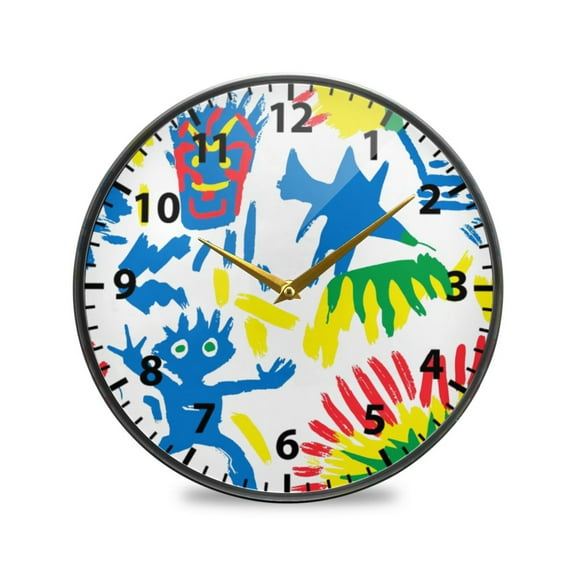 Acrylic Wall and Table Clock Colorful Minions 9.5in Modern Decor with Golden Hands