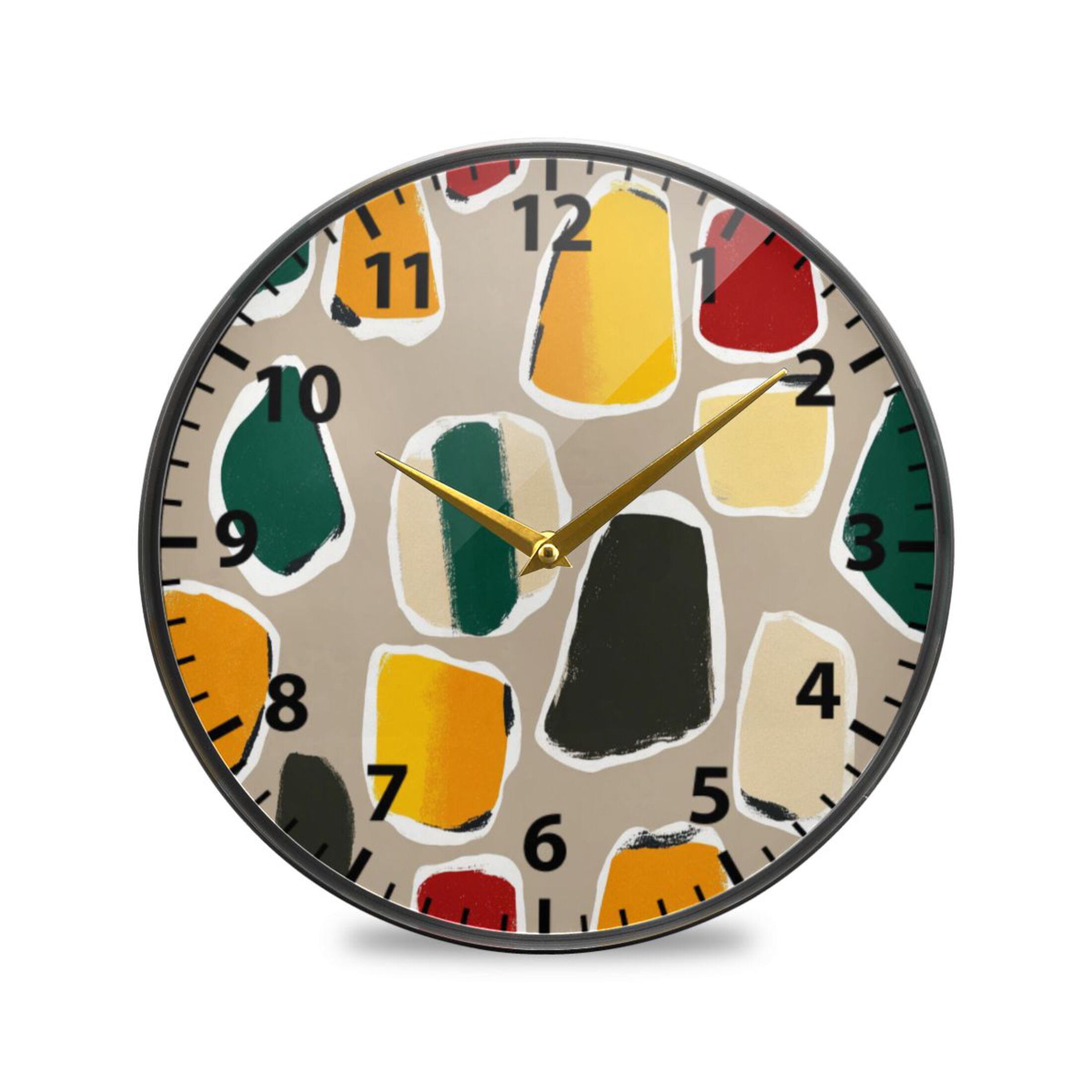 Acrylic Wall and Table Clock Colorful Stone Patterns 11.9in Modern ...