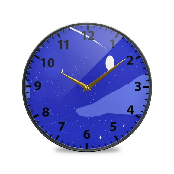 Dreamy Night Sky Wall Clock Modern Decor Acrylic Clock Golden Hands 9.5in