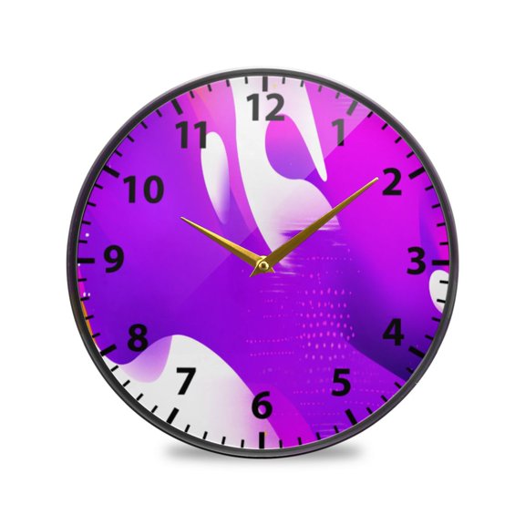 Dynamic Waves Wall Clock Modern Decor Acrylic Clock Golden Hands 9.5in