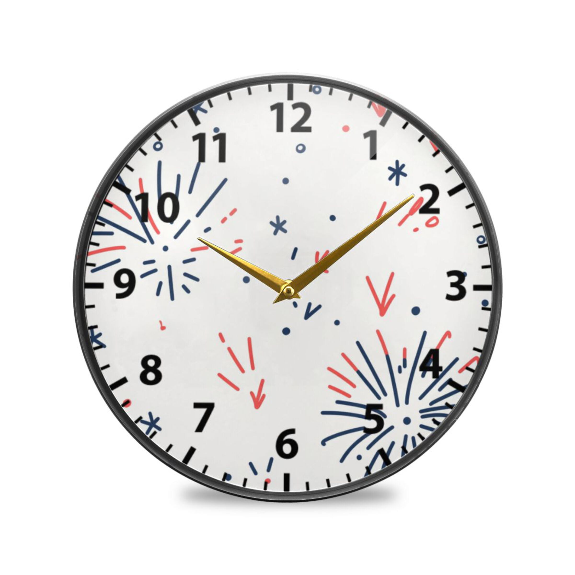 Simple Clock Firework Fireworks Doodle Pattern Design Wall Clock Modern Decor Acrylic Clock ...