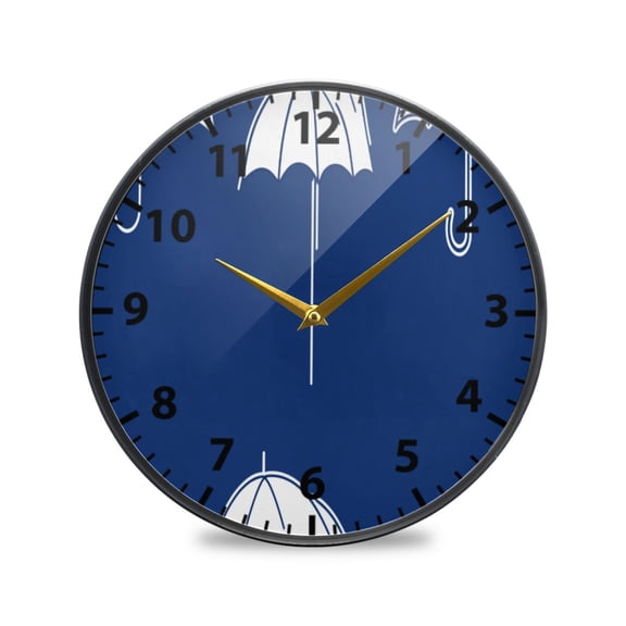 Acrylic Wall and Table Clock Floating Umbrella 11.9in Modern Decor with Golden Hands