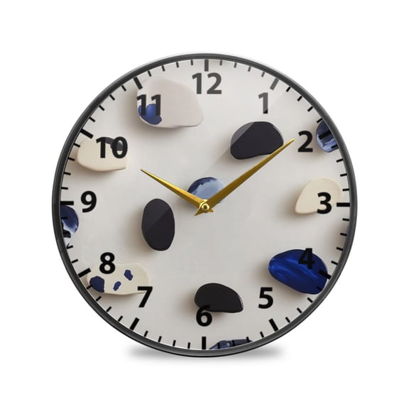 Acrylic Wall and Table Clock Gemstone 9.5in Modern Decor with Golden Hands