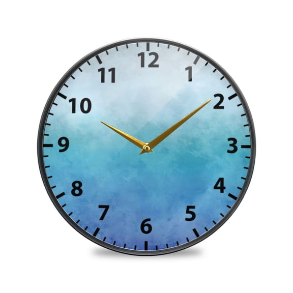 Gradient Wall Clock Modern Decor Acrylic Clock Golden Hands 9.5in