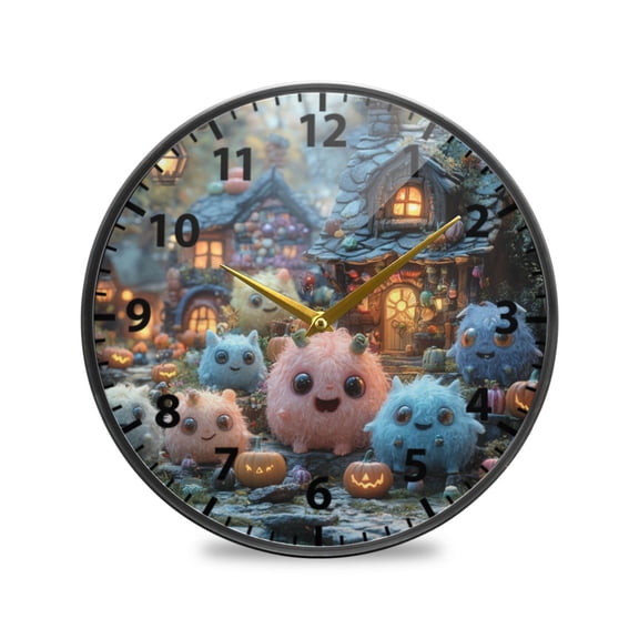 Imp Party Wall Clock Modern Decor Acrylic Clock Golden Hands 9.5in