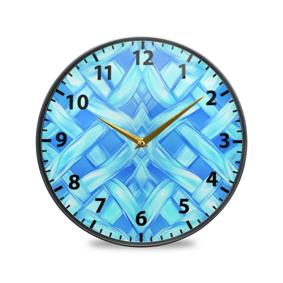 Intersecting Grids Bright Colors Wall Clock Modern Decor Acrylic Clock Golden Hands 9.5in