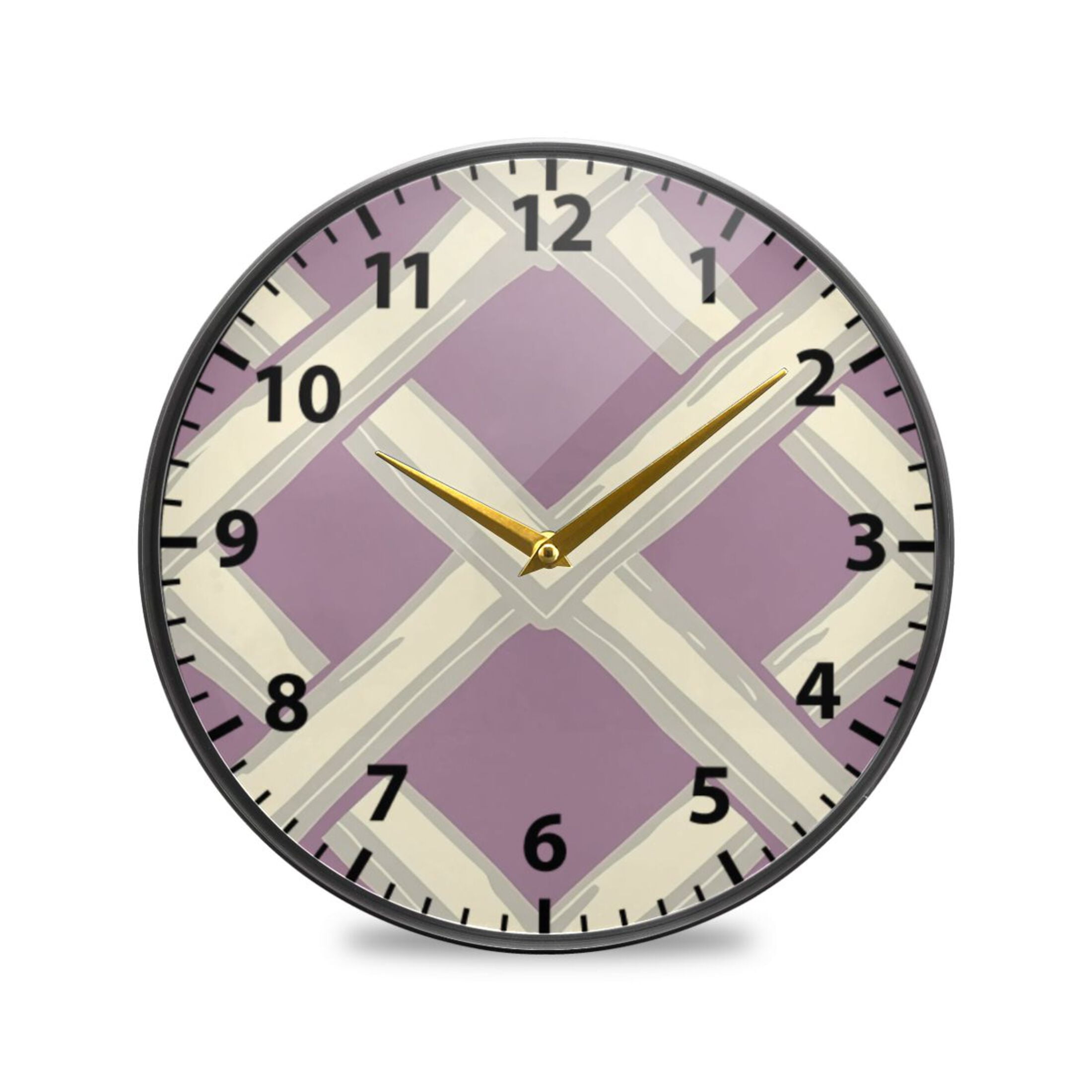 Acrylic Wall and Table Clock Intersecting Grids Pattern 9.5in Modern ...