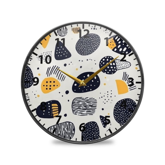 Acrylic Wall and Table Clock Irregular Dots Design 9.5in Modern Decor with Golden Hands