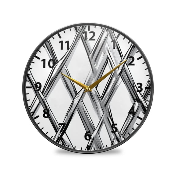 Irregular Texture Pattern Wall Clock Modern Decor Acrylic Clock Golden Hands 11.9in
