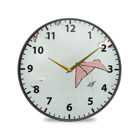 Kite Wall Clock Modern Decor Acrylic Clock Golden Hands 11.9in