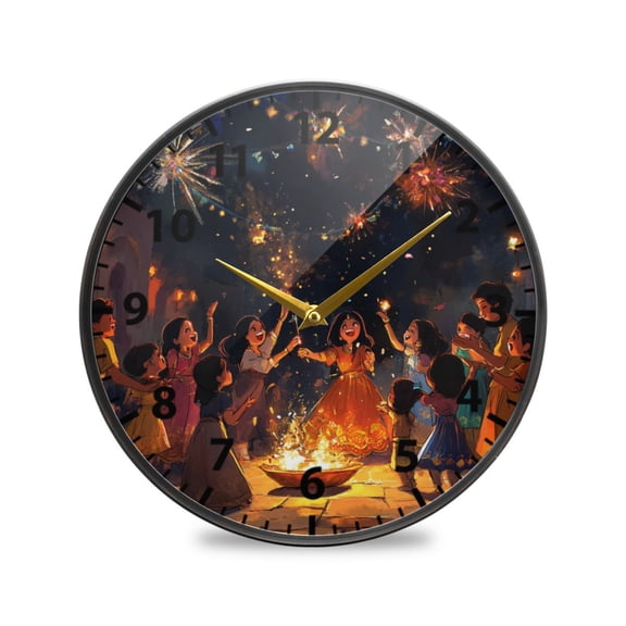 Party Banquet Happy Wall Clock Modern Decor Acrylic Clock Golden Hands 11.9in