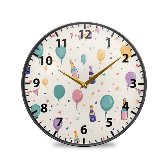 Acrylic Wall and Table Clock Party Theme Decoration 9.5in Modern Decor with Golden Hands