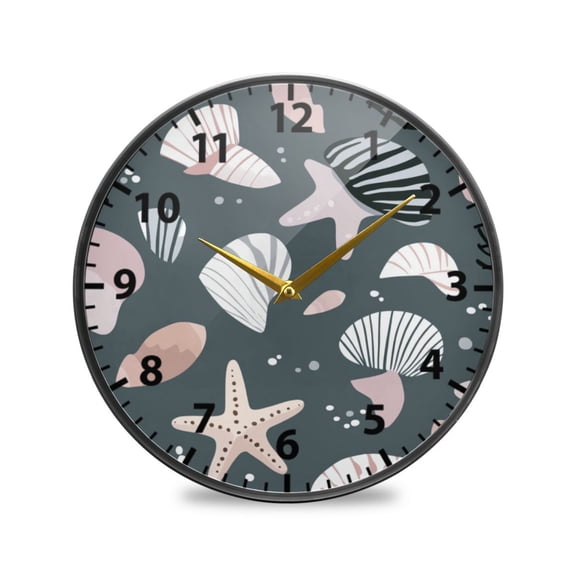 Acrylic Wall and Table Clock Shell 9.5in Modern Decor with Golden Hands