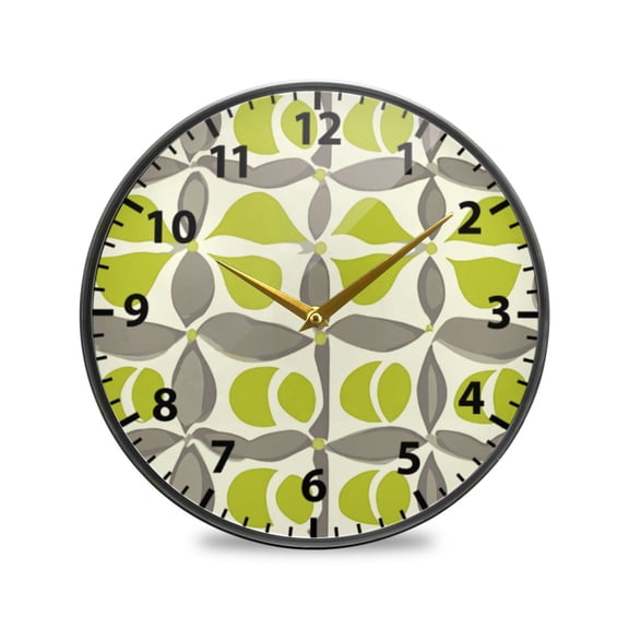 Simple Theme Pattern Wall Clock Modern Decor Acrylic Clock Golden Hands 9.5in