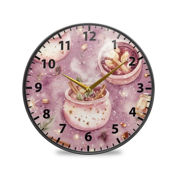 Acrylic Wall and Table Clock Sparkling Magic Pattern 9.5in Modern Decor with Golden Hands