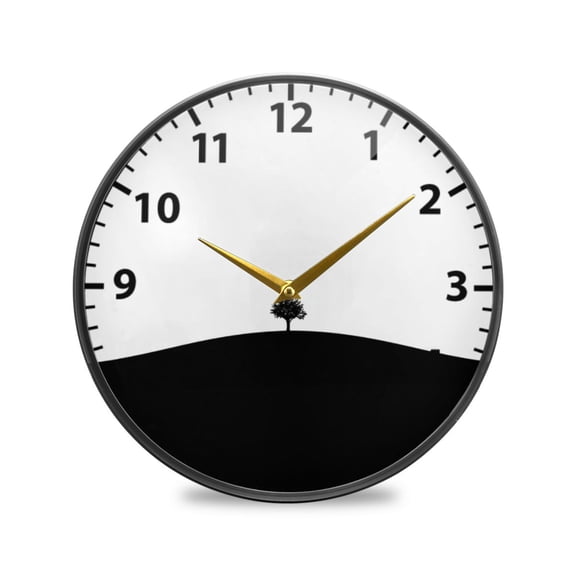 Acrylic Wall and Table Clock Tree Hill 11.9in Modern Decor with Golden Hands