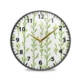 thumbnail image 1 of Acrylic Wall and Table Clock Vertical Green Sprigs 9.5in Modern Decor with Golden Hands, 1 of 12