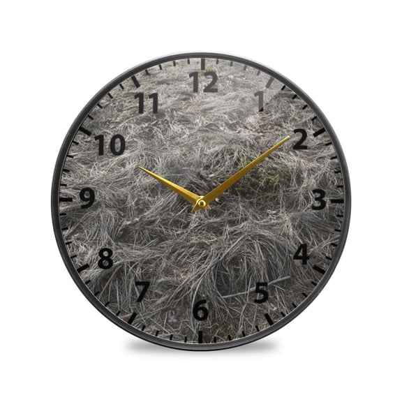 Weeds Wall Clock Modern Decor Acrylic Clock Golden Hands 9.5in
