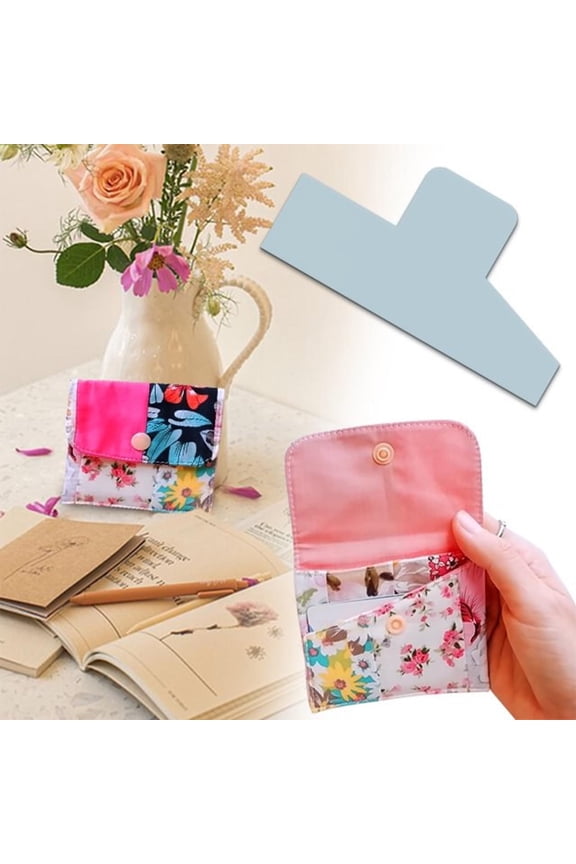 Acrylic Wallet Ruler Template | Versatile DIY Sewing Tool for Custom Wallet Sizes | Durable & Lightweight | Includes Instructions | Ideal for Coin Purse & Card Holder | 1 Piece