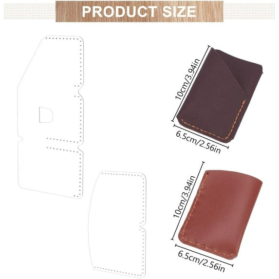 Acrylic Wallet TemplateSet 2 Styles Leather Patterns for Purse & Coin