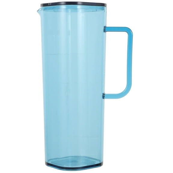 Acrylic Water Pitcher with Lid - 1200ml Blue Square Beverage Carafe