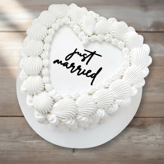 Acrylic Wedding Cake Topper - Elegant Vintage Heart Design for Bride & Groom - Cake Decor, Wedding Cake Decoration