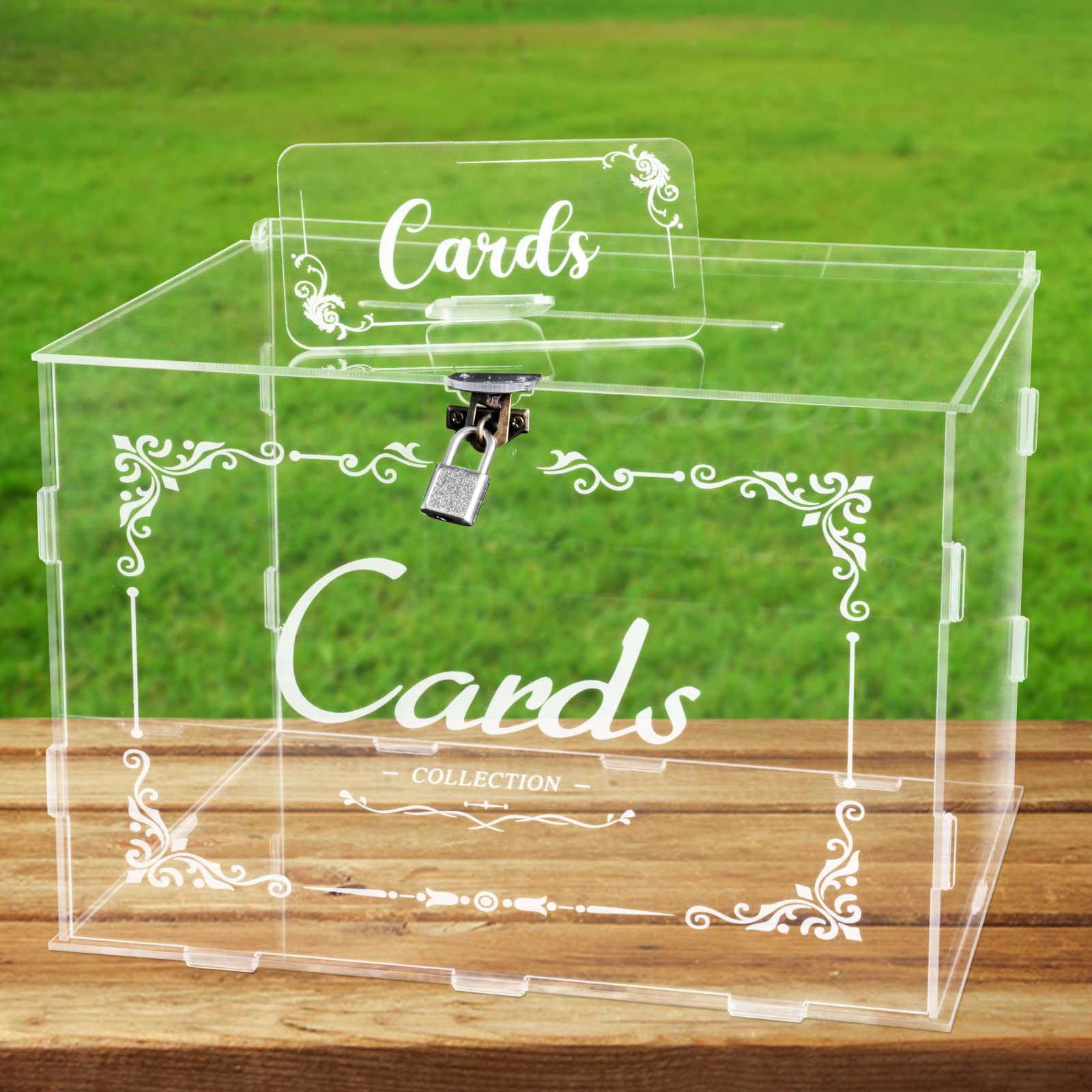 Acrylic Wedding Card Box Clear Card Boxes with Loc