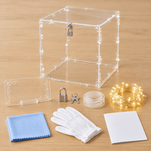 Acrylic Wedding Card Box with Lock Clear Large Letter Envelope Box Acrylic Wedding Gift Card Box Money Box for Reception Birthday Party Graduation Decorations