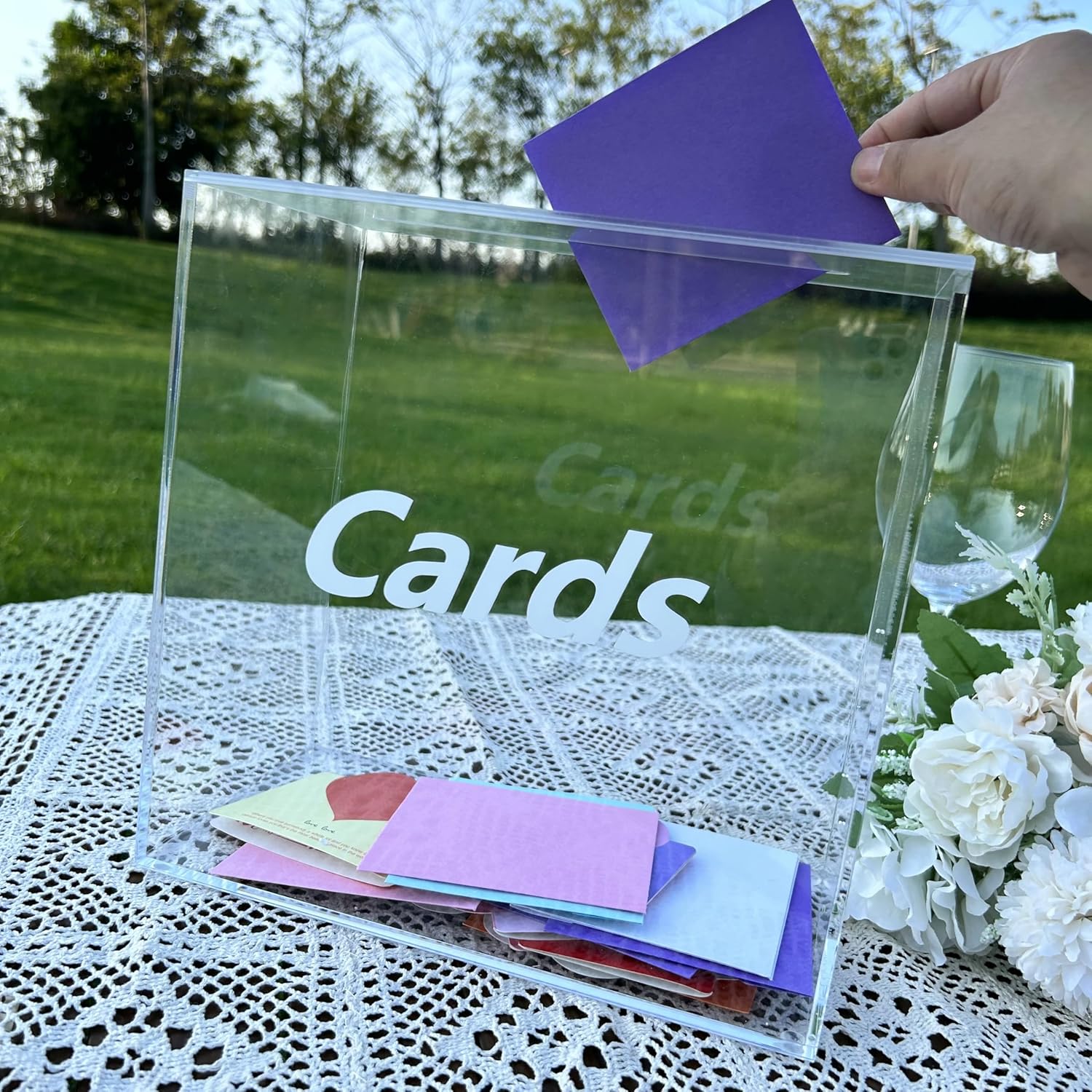 Acrylic Wedding Card Box, Wedding Reception Card Box, Honeymoon Money ...