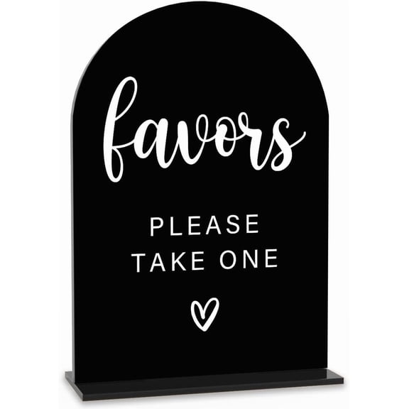 Acrylic Wedding Sign, Bridal Shower Decorations, Favors Please Take One Sign for Ceremony, Modern Font Table Signs, Acrylic Table Top Signs for Wedding Reception and Event Party (Black)