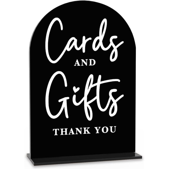 Acrylic Wedding Sign Cards and Gifts Sign for Wedding Wedding Signs for Ceremony Modern Calligraphy Arch Acrylic Table Top Sign for Wedding Reception and Event Party Table(black