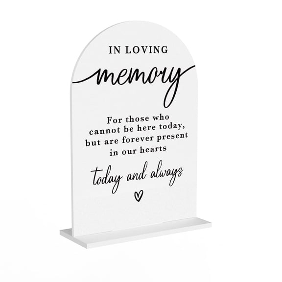 Wedding Memory Table Sign, Arch Acrylic Reception Sign for Ceremony, Anniversary, Family Reunion, Rustic Vintage Garden Theme Decor, White