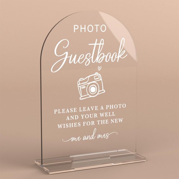 Acrylic Wedding Sign Photo Guestbook for Signs Ceremony Modern Calligraphy Arch Table Top Reception and Event Party