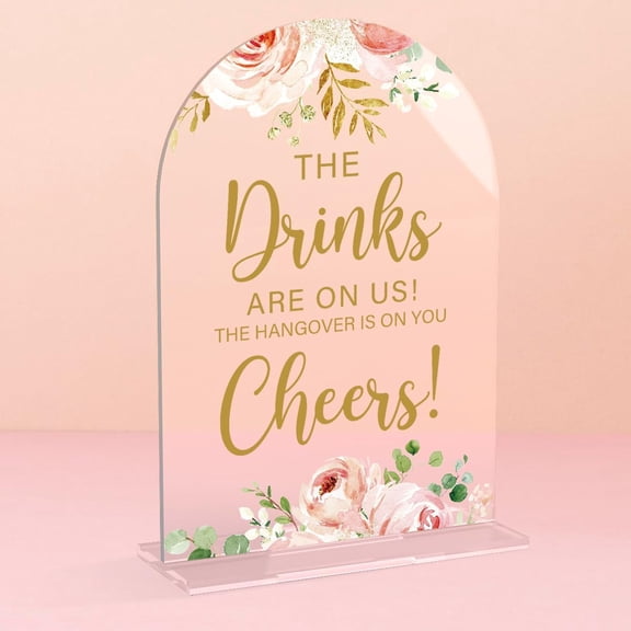 Acrylic Wedding Signs, Bridal Shower Decorations, Please Sign Our Guestbook Signs for Reception, Modern Calligraphy Arch Acrylic Table Top Sign for Wedding Reception