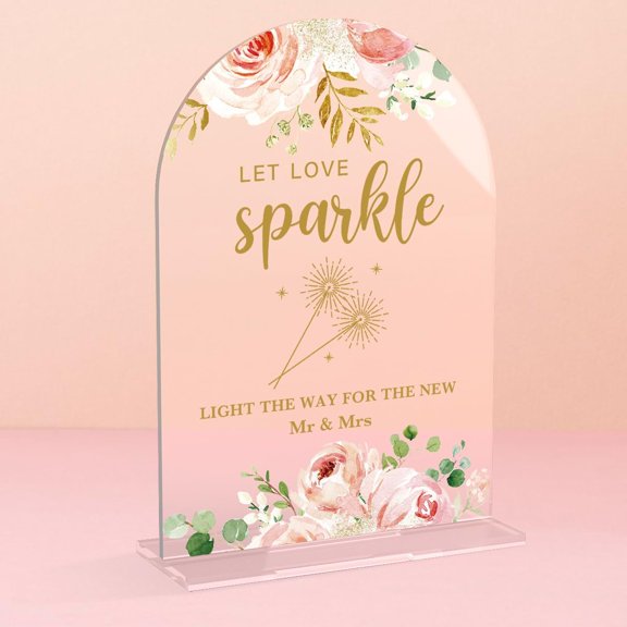 Acrylic Wedding Signs, Bridal Shower Decorations, Please Sign Our Guestbook Signs for Reception, Modern Calligraphy Arch Acrylic Table Top Sign for Wedding Reception